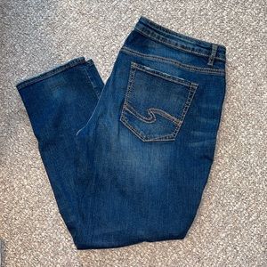 Silver denim jeans